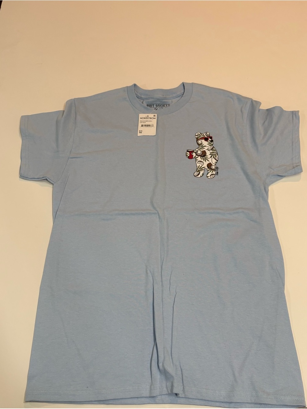 Riot Society Coconut Party Bear Design by Nordstrom Crew Neck Tee | Size Medium